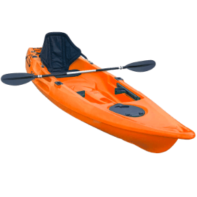 image of an orange kayak.