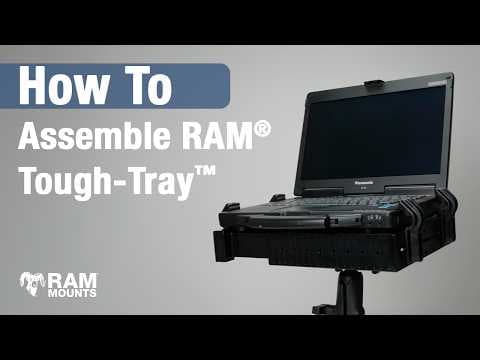 Video showing a person unboxing the RAM Tough-Tray and assembling it using the included components.