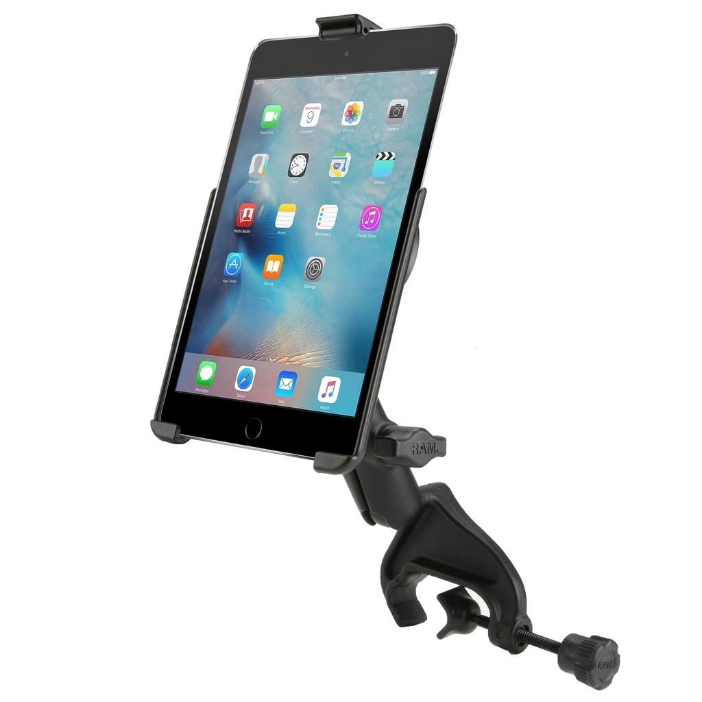 RAM® EZ-Roll'r™ Cradle with Yoke Clamp Mount for Apple iPad mini 4 & 5 ...